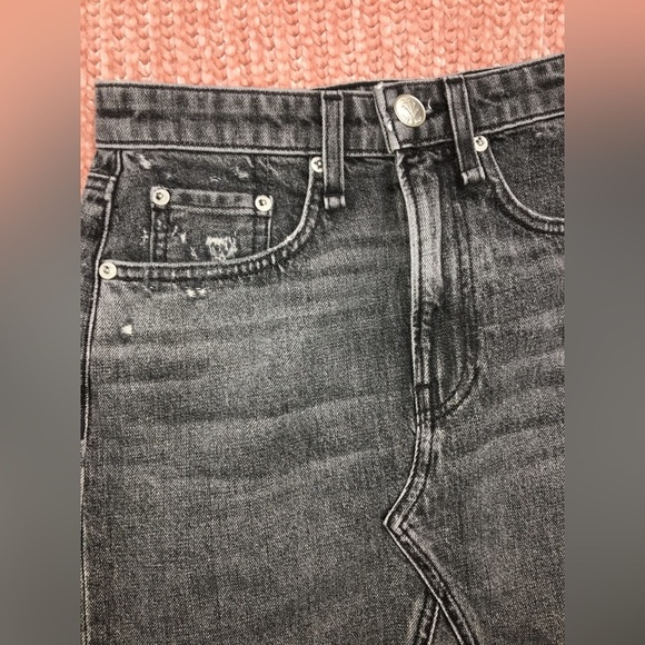 Rag & Bone Black Denim Cut Off Skirt size 25 NWOT - Picture 5 of 9